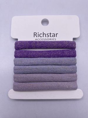 Purple Cotton Ponytail Holders Multiscene , Traceless Elastic Rope For Hair