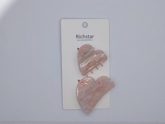Heart-shaped Acrylic Hair Claw Clip with Different Sizes