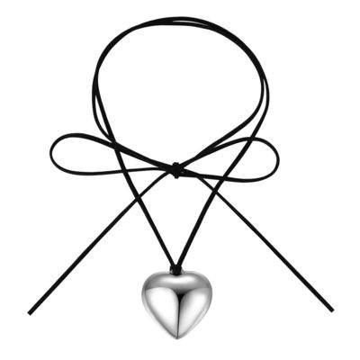 Polyester Silver Heart Necklace for Women Fashionable and Durable