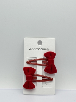 Christmas Atomosphere 2-Packs Red Bow Hair Clip