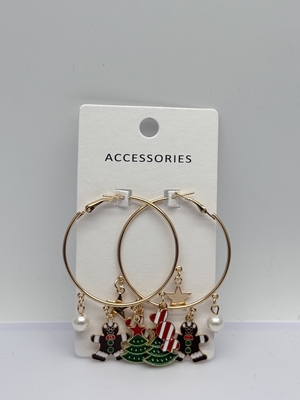 Christmas Large Size Hoop Metal Earrings