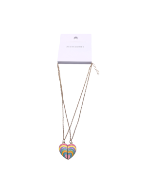 Fashion Creative Childrens Rainbow Necklace Colorful Enamel Butterfly Heart Necklace Friendship Necklace