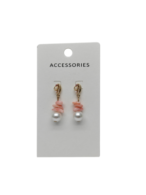 Natural Stone Beaded Pearl Pendant Earrings for Girls