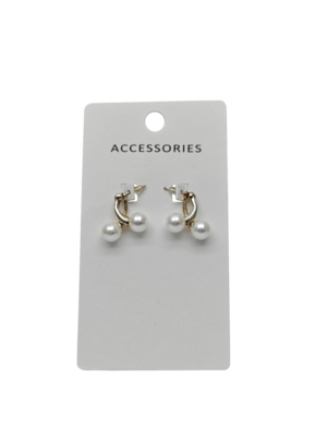 Women's Real Gold Plated Imitation Pearl Drop Earrings Cubic Zirconia Stud Geometric Shape Brass Jewelry