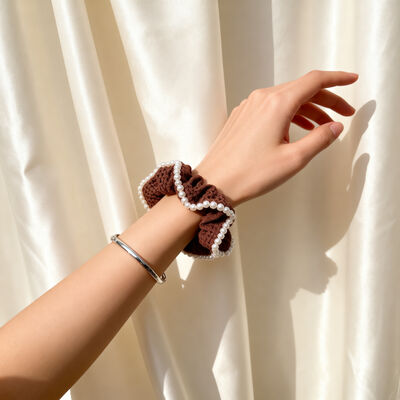 Cotton Fabric Hair Accessories Scrunchies Durable For Women Girls