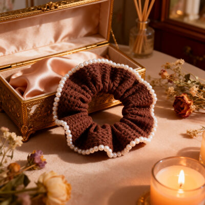 Cotton Fabric Hair Accessories Scrunchies Durable For Women Girls