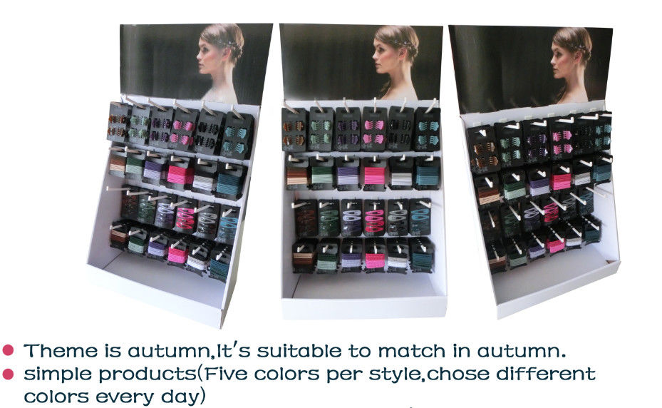 Durable Hair Clip Stand Display Multicolor , Free Standing Scrunchie Market Display