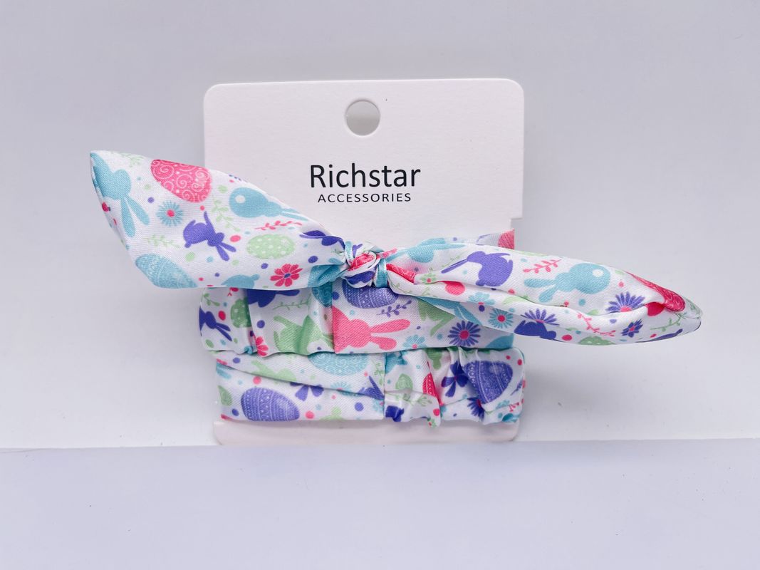 Assorted Colors and Various Shapes Colorful Easter Hair Scrunchie with Bow