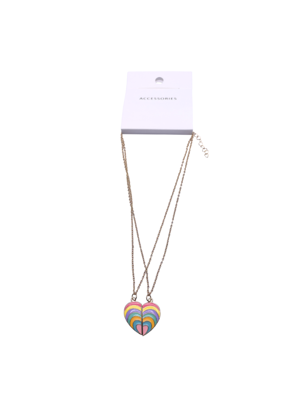 Fashion Creative Childrens Rainbow Necklace Colorful Enamel Butterfly Heart Necklace Friendship Necklace